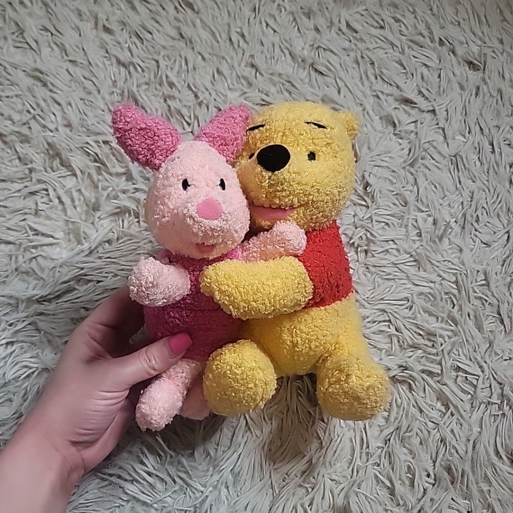 Disney Vintage Y2K Winnie the Pooh and Piglet Stuffed Animal Plush 2001 Kids ✨️